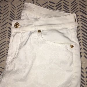 7 for all man kind white lace front skinny jeans